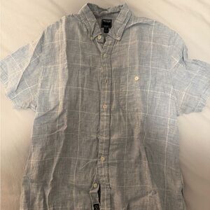 Nautica Light Blue Checkered Short Sleeve Shirt